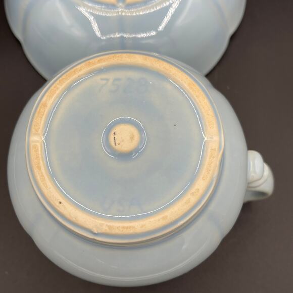 Vintage McCoy Pottery Blue Daisy Pitcher and Basin #7528 - Picture 8 of 11